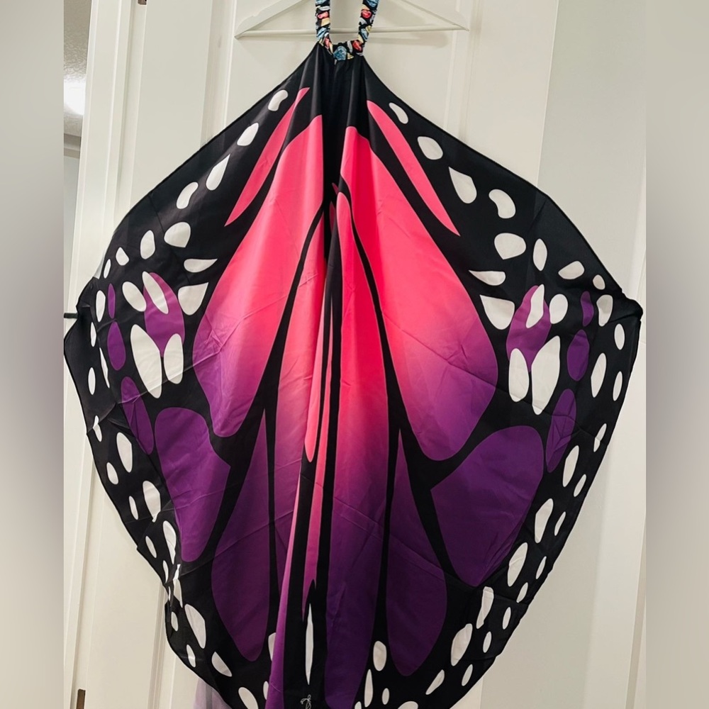 Brand New Halloween Costume Large Butterfly Wings Shawl Fairy cape/pink purple